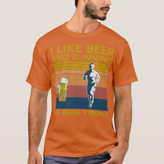 T-shirt J'Aime La Bière Et La Course Et Peut-Être 3 Person