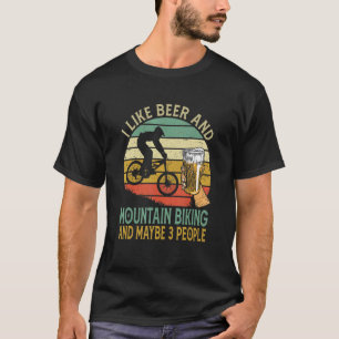 T-shirt J'Aime La Bière Et Le VTT Et Peut-Être 3 Personnes
