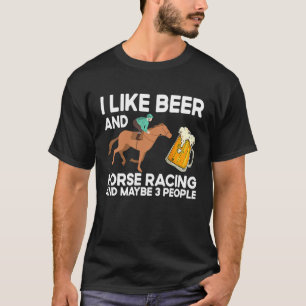 T-shirt J'aime la bière et les courses de chevaux et peut-