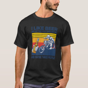 T-shirt J'Aime La Bière Et Les Motos Drag Racing Et Peut-Ê
