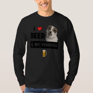 T-shirt J'Aime La Bière Et Mes Grands Pyrénées Maman Papa