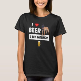 T-shirt J'Aime La Bière Et Mon Belge Malinois Maman Papa C
