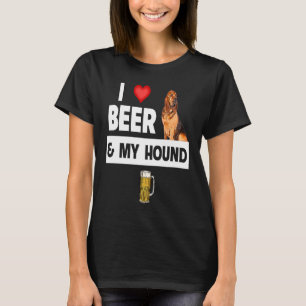 T-shirt J'aime la bière et mon chien de chasse Bloodhound