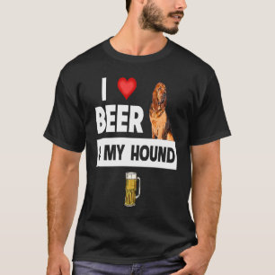T-shirt J'aime la bière et mon chien de chasse bloodhound