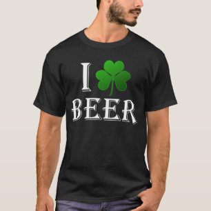T-shirt J'aime la bière, jour de St Patricks de shamrock