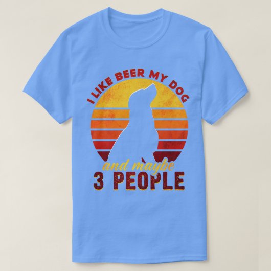 T-shirt J'aime la bière mon chien et peut-être 3 personnes (Design devant)