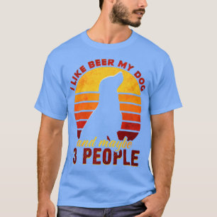T-shirt J'aime la bière mon chien et peut-être 3 personnes