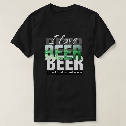 T-shirt J'Aime La Bière. Saint Patrick's Day (Design devant)
