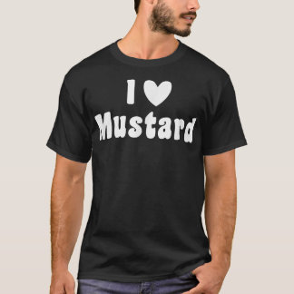 T-shirt J'aime la bouteille de moutarde barbecue d'été drô