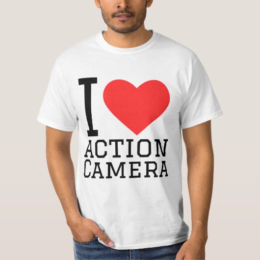T-shirt J'aime la caméra d'action (Devant)