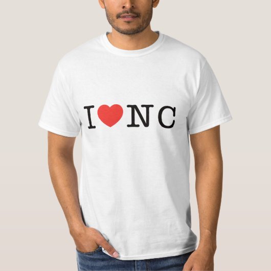T-shirt J'AIME la Caroline du Nord (Devant)