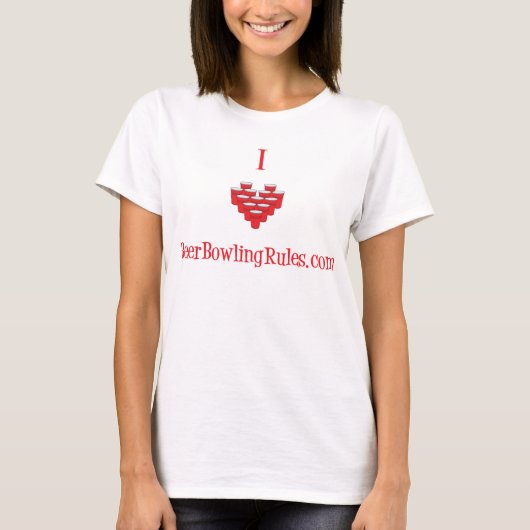 T-shirt J'aime la chemise de BeerBowlingRules.com (Devant)