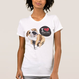 T-shirt J'aime la chemise de bouledogue