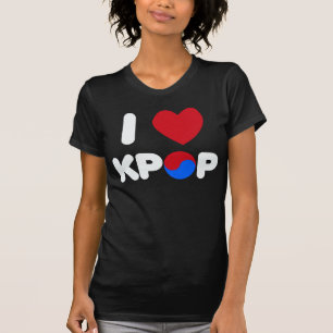 T-shirt J'aime la chemise de kpop (foncée)