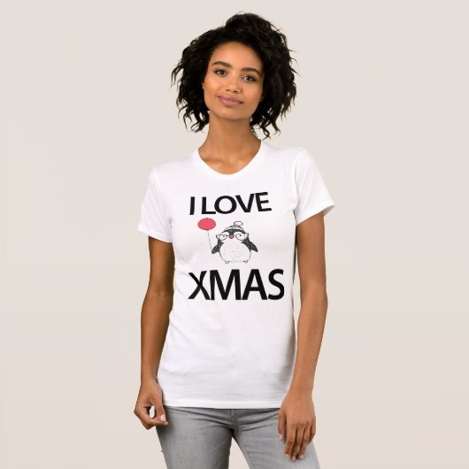 T-shirt J'Aime La Chemise De Noël Avec Balloon (Devant entier)