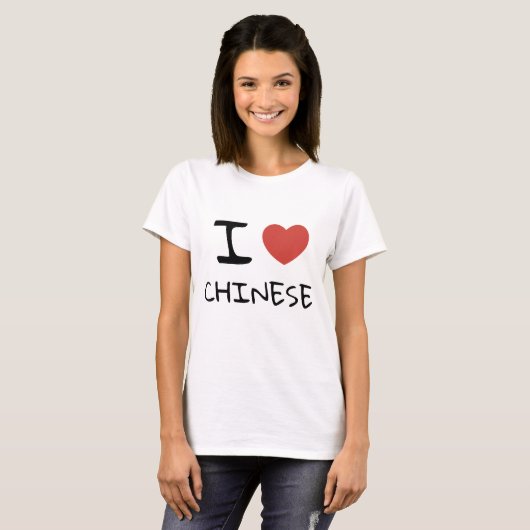 T-SHIRT J'AIME LA CHINOISE (Devant entier)