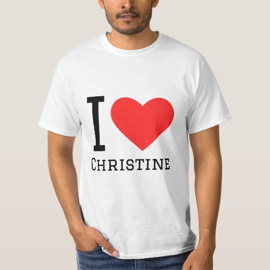 T-shirt J'aime la christine (Devant)