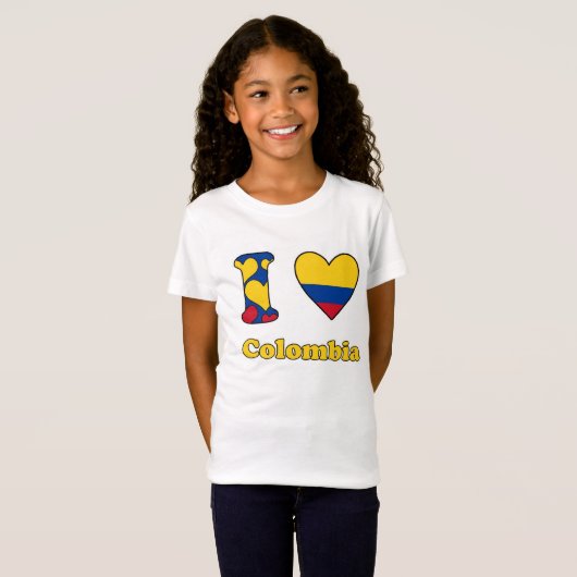T-Shirt J'aime la Colombie (Devant entier)