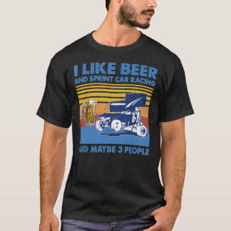 T-shirt J'Aime La Course De Voiture Bière Et Sprint Et Peu