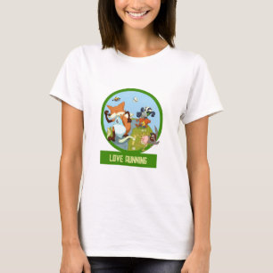 T-shirt J'aime la course drôle de course d'animaux de la f