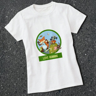 T-shirt J'aime la course drôle de course d'animaux de la f