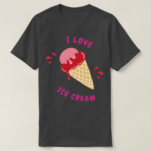T-shirt J'aime la crème glacée 1 (Design devant)