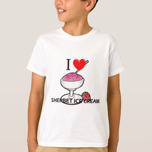 T-shirt J'aime la crème glacée de sorbet (Devant)