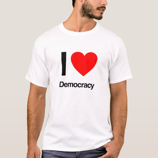 T-shirt j'aime la démocratie (Devant)