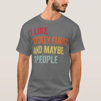 T-shirt J'Aime La Famille De Hockey Peut-Être 3 Personnes