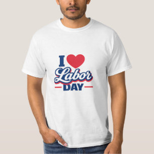 T-shirt J'aime la fête du Travail Design Rétro Patriotique