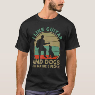 T-shirt J'Aime La Guitare Et Les Chiens Et Peut-Être 3 Per