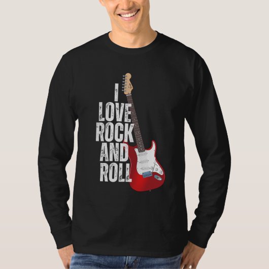 T-shirt J'Aime La Guitare Rock Et Roll (Devant)