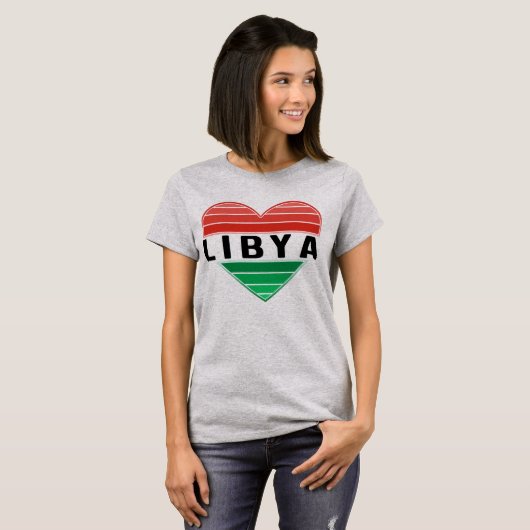 T-shirt J'aime la Libye, le coeur libyen (Devant entier)