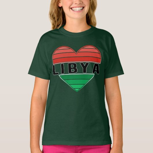 T-shirt J'aime la Libye, le coeur libyen (Devant)