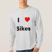T-shirt J'aime la longue chemise de douille de vélos (Devant)