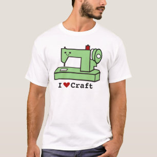 T-shirt J'aime la machine à coudre de Kawaii de métier