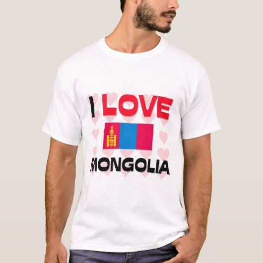 T-shirt J'aime la Mongolie (Devant)