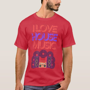 T-shirt J'Aime La Musique De Maison ! Audio Wave Vintage R