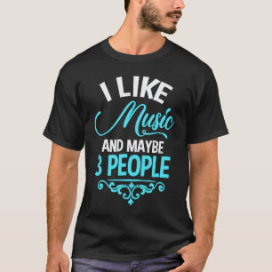 T-shirt J'aime la musique et peut-être 3 personnes guitare