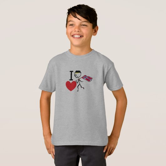 T-shirt J'aime la Norvège (Devant entier)