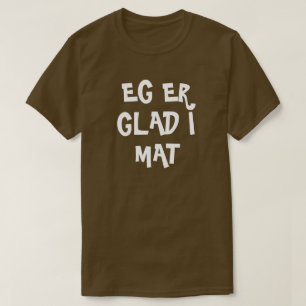 T-shirt J'aime la nourriture en norvégien brun