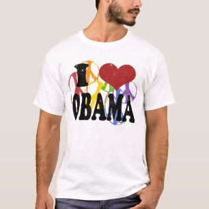 T-shirt J'aime la paix d'homosexuel d'Obama