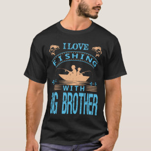 T-shirt J'aime la pêche avec grande fête des pères FRÈRE