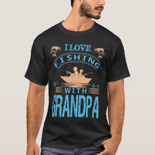T-shirt J'aime la pêche avec la fête des pères GRANDPA