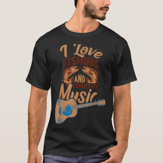 T-shirt J'aime la pêche et la musique country 3