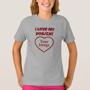T-shirt J'aime la photo de mon animal de compagnie/chien/c