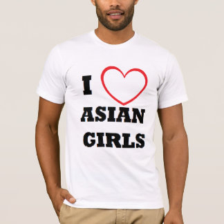 T-shirt J'aime la pièce en t asiatique de filles