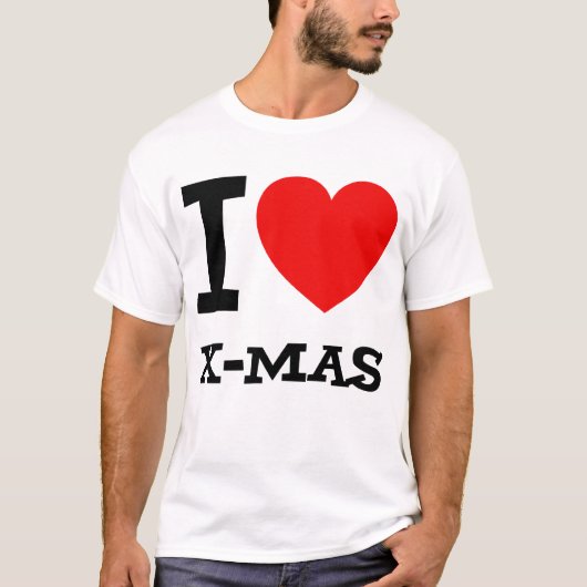 T-shirt J'aime la pièce en t de Noël (Devant)