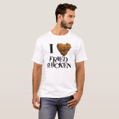 T-shirt J'aime la pièce en t de poulet frit (Devant entier)