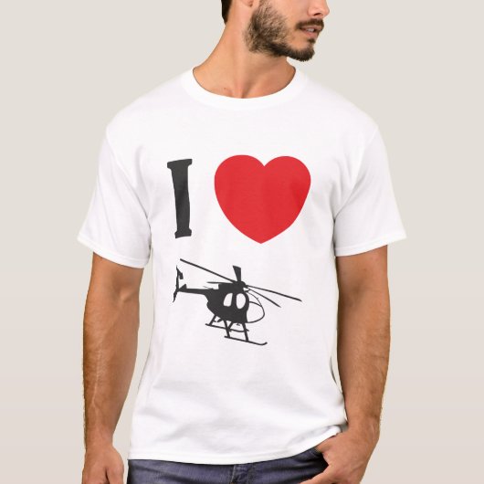 T-shirt J'aime la pièce en t d'hélicoptères (Devant)